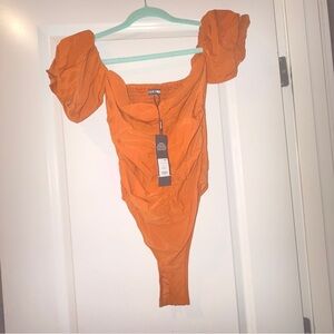 Fashion Nova Vibrant Orange Kids Bodysuit